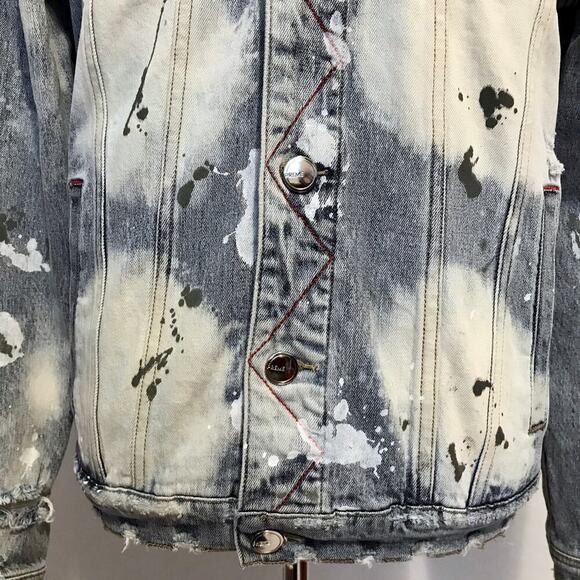 Preme NWOT Light Wash Bleached Jean Jacket Men M - Picture 4 of 14